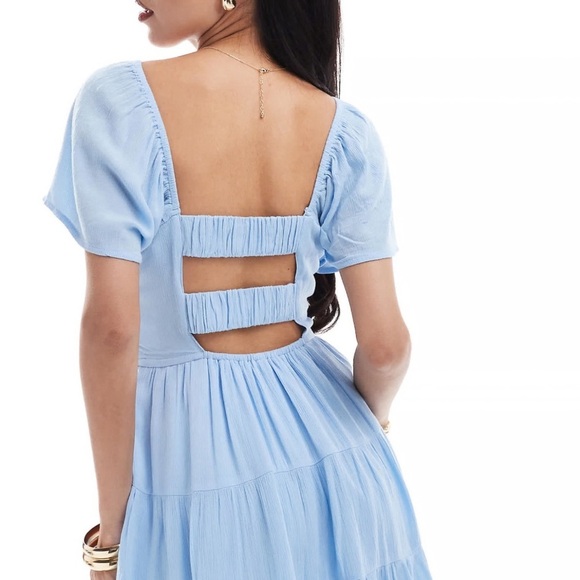 Hollister tiered skort dress in baby blue size M - Picture 6 of 15